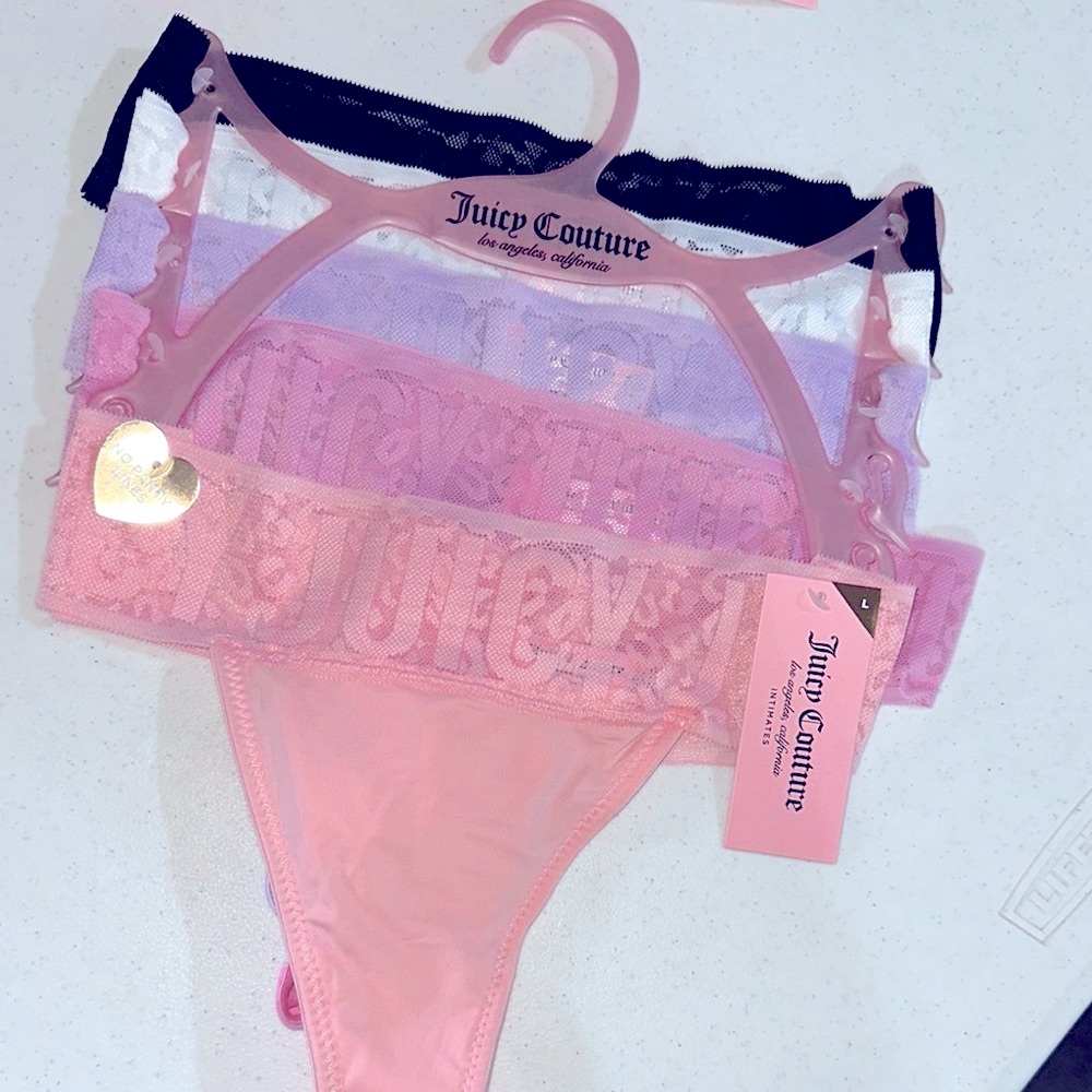 Juicy Couture Women's Lace Panty Set - Pink, Purple, Black
